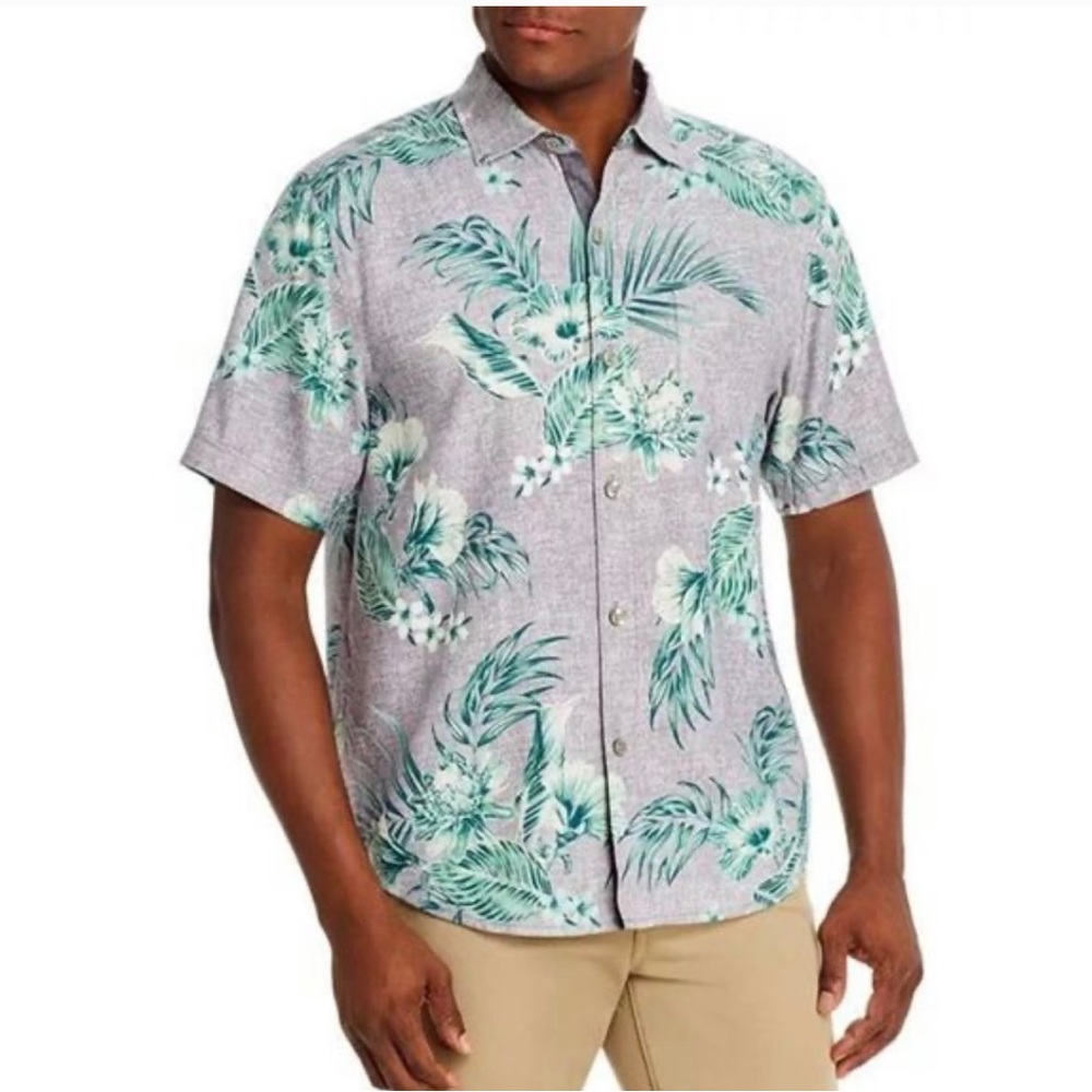 Tommy Bahama Goa Gardens Silk Shirt sz XXL